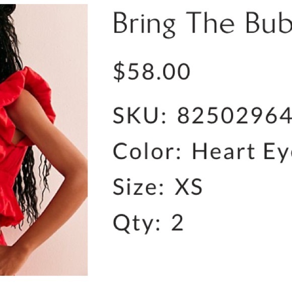 Red Ruffled Women's Top - Picture 2 of 2